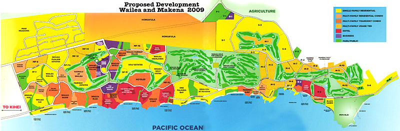 Wailea and Makena development map. 2009