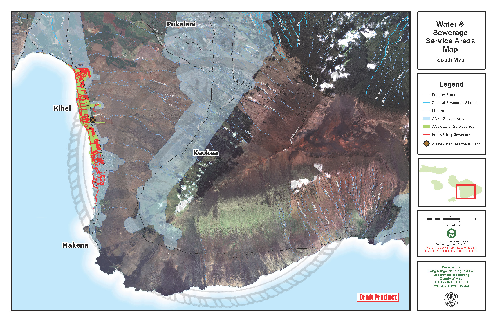 Water & Sewer Areas South Maui (GPAC MAP)